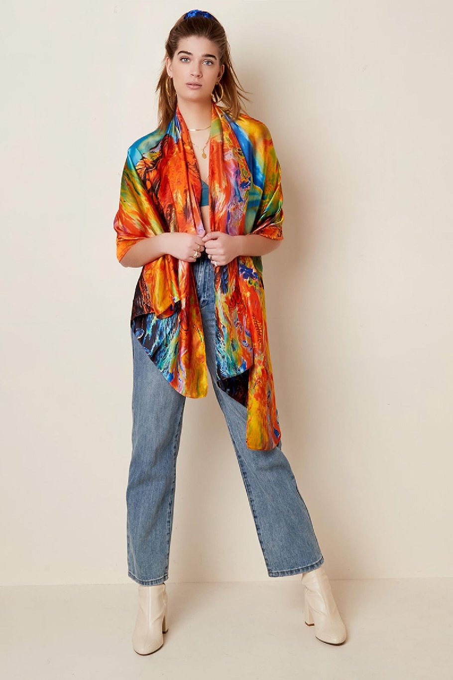 Bunter Sommerschal Natur Multi Polyester Bild5